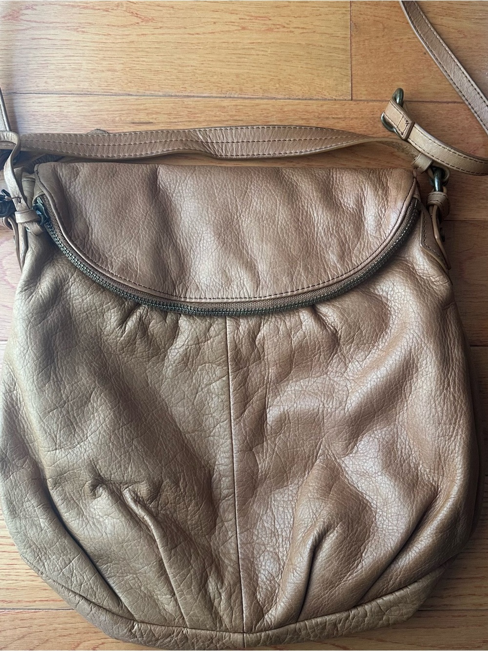 margot Tan Leather Shoulder Crossbody Bag